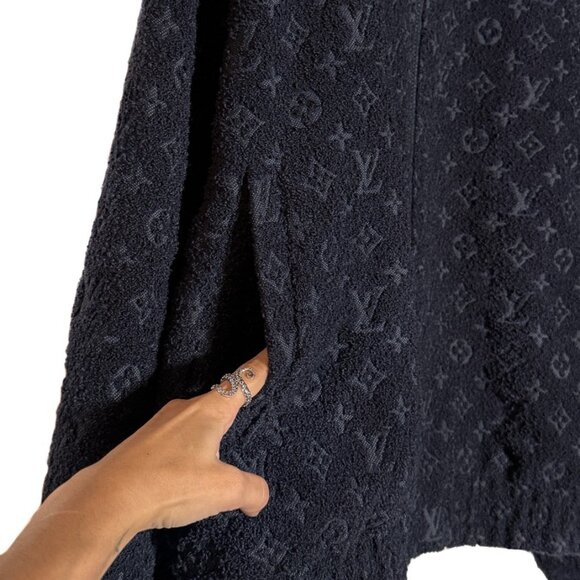Louis Vuitton Navy Blue Monogram Bouclette Zipped Blouson Jacket - Picture 3 of 13